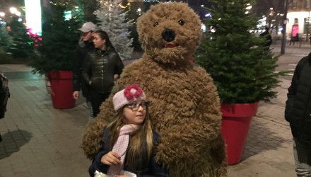 Nounours en visite aux commerçants du quartier Impérial de Metz